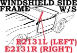 E2131L WEATHERSTRIP-WINDSHIELD SIDE FRAME-PILLAR POST-USA-LEFT-73-82