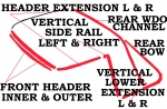 E2187 WEATHERSTRIP KIT-HARDTOP-USA-10 PIECES-63-67