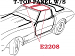 Click Here For Full Product Info E2208 WEATHERSTRIP-T-TOP PANEL-WITH FASTENERS-USA-PAIR-77L-82