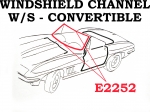 E2252 WEATHERSTRIP-WINDSHIELD CHANNEL-CONVERTIBLE-USA-63-67