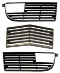 Click Here For Full Product Info E22898 GRILLE-SET-BLACK WITH CHROME EDGE-LEFT-RIGHT-CENTER-73