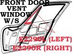 E2290L WEATHERSTRIP-FRONT DOOR VENT WINDOW-COUPE-USA-LEFT-63-67