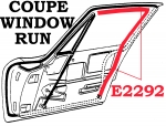 E2292 WEATHERSTRIP-DOOR-PRE-BENT WINDOW RUN-WITH ATTACHING CLIPS-COUPE-PAIR-64-67