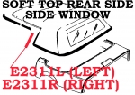 Click Here For Full Product Info E2311 WEATHERSTRIP-SOFT TOP CONVERTIBLE-REAR SIDE WINDOW-USA-LEFT & RIGHT-LATEX-86-96