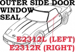 E2312L SEAL-WINDOW-OUTER SIDE DOOR PANEL-COUPE AND CONVERTIBLE-LEFT-84-96