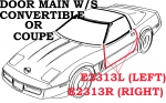 Click Here For Full Product Info E2313R WEATHERSTRIP-DOOR MAIN-COUPE OR CONVERTIBLE-USA-RIGHT-90-96