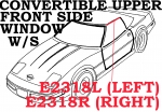 E2318R WEATHERSTRIP-UPPER FRONT SIDE WINDOW-CONVERTIBLE-USA-RIGHT-86-96