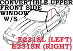 Click Here For Full Product Info E2318R WEATHERSTRIP-UPPER FRONT SIDE WINDOW-CONVERTIBLE-USA-RIGHT-86-96