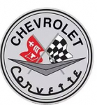 Click Here For Full Product Info E25113 CHEVROLET CORVETTE ROUND METAL SIGN 12