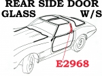 E2968 WEATHERSTRIP-REAR SIDE DOOR GLASS-1ST DESIGN-USA-PAIR-68-69E