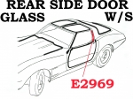 E2969 WEATHERSTRIP-REAR SIDE DOOR GLASS-2ND AND 3ND DESIGN-USA-PAIR-69