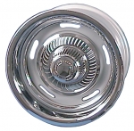 E3396 WHEEL SET-INCLUDES 4 WHEELS-4 CHROME PLASTIC CENTER CAPS-4 CHROME PLATED TRIM RING-69-82