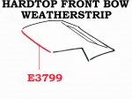 E3799 WEATHERSTRIP-HARDTOP-FRONT BOW-USA-68-75