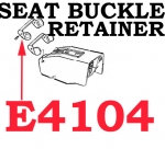 E4104 RETAINER-SEAT BELT BUCKLE-CHROME-PLUS HOLES-67LATE