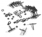E7831 RETAINER SET-BUMPER-STAINLESS STEEL-18 PIECES-FRONT OR REAR-73-82
