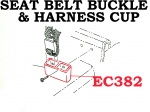 EC382 CUP-SHOULDER HARNESS-SEAT BELT BUCKLE-TWIN POCKET-BLACK-EACH-66-68