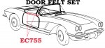 EC755 FELT SET-DOOR-INNER AND OUTER-CORRECT-USA-4 PIECES-56-62