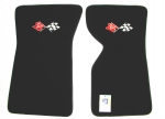 EC976LF MAT SET-FLOOR-CUT PILE-WITH EMBROIDERED CROSS FLAGS LOGO-COLORS-PAIR-70-72