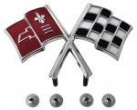 E10880 EMBLEM-FRONT-CROSS FLAGS-USA-65L-66