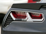 E21821 Bezel Trim Kit-Tail Lights-Polished or Brushed-Stainless Steel-W/ C7 Emblem-8 pieces-14-17