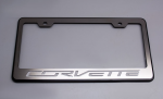 Click Here For Full Product Info E21850 Frame-License Plate-Black-C7 Corvette Lettering-Carbon Fiber Inlay-7 Colors Available