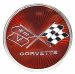 E3160 EMBLEM-FUEL DOOR-CROSS FLAG-GM RESTORATION-75-76