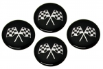 E3737 EMBLEM SET-WHEEL-CROSS FLAG-BLACK-1 3-4-SET OF 4