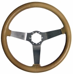 Click Here For Full Product Info E8034 WHEEL-STEERING-LEATHER-WITH BRUSHED STAINLESS STEEL SPOKES-77-79