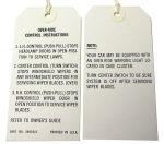 Click Here For Full Product Info E8447 INSTRUCTION CARD-HEADLAMP OVER-RIDE CONTROL-W-S WIPERS AND W-S WIPER DOOR-68