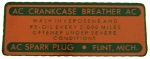 E9566 DECAL-OIL CAP CLEANING INSTRUCTIONS-WATER SOLUBLE-56-57