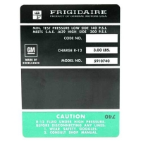 13625B DECAL-AIR CONDITIONING COMPRESSOR-FRIGIDAIRE-BIG BLOCK-69-71