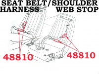 48810 WEB STOP-SEAT BELT-SHOULDER HARNESS-EACH-COUPE 70-73-CONVERTIBLE 70-75