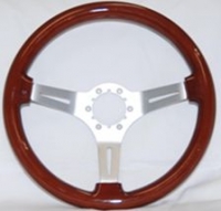 E14791 WHEEL-STEERING-MAHOGANY-LAMINATED-SATIN SPOKES-14 INCH-63-82