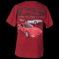 E15585 SHIRT-C5 CORVETTES WITH SPLATTER-RED