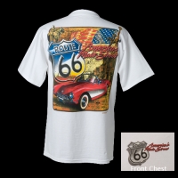 E15596 SHIRT-AMERICA'S MAIN STREET R.T. 66-WHITE