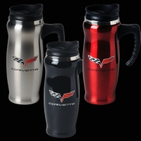 E15761 MUG-C6 STAINLESS MUG WITH HANDLE-BLACK, RED OR STAINLESS DISCONTINUED