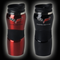 E15762 DISCONTINUED MUG-C6 CORVETTE STAINLESS-BLACK OR RED