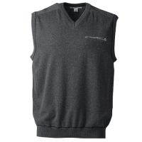 E15878 VEST-BROADVIEW STINGRAY V-NECK SWEATER VEST-100% COMBED COTTON-CHARCOAL HEATHER