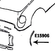 E15906 BONDING STRIP-RADIATOR SUPPORT VERTICAL-PRESS MOLDED WHITE-LEFT-53-55