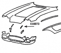 E16073 BONDING STRIP-INNER FENDER TO SURROUND-PRESS MOLDED-WHITE-LEFT HAND-58-62