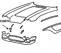 E16074 BONDING STRIP-FRONT PANEL TO SURROUND-INNER-PRESS MOLDED-WHITE-RIGHT HAND-58-62