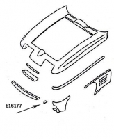 E16177 BONDING STRIP-LOWER PANEL-PRESS MOLDED-WHITE-LEFT HAND-63-65