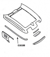 E16188 BONDING STRIP-UPPER FENDER-PRESS MOLDED-WHITE-RIGHT HAND-63-65