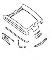 E16190 BONDING STRIP-UPPER FENDER-PRESS MOLDED-GRAY-RIGHT HAND-63-66