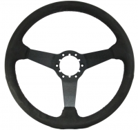 E16374 WHEEL-STEERING-BLACK SUEDE-BLACK SOLID SPOKE-63-82