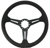 E16376 WHEEL-STEERING-BLACK SUEDE-BLACK SPOKE WITH SLOTS-63-82