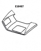 E16467 PANEL-FRONT HOOD SURROUND-CENTER WHEEL FORWARD-HAND LAYUP-68-69