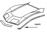 E16472 BONDING STRIP-FENDER-FRONT UPPER-PRESS MOLDED-BLACK-LEFT HAND-68-72