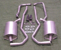 E1661M EXHAUST SYSTEM-ALUMINIZED-2 INCH-SMALL BLOCK- MANUAL-68-72