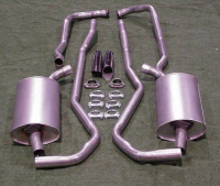 E1665 EXHAUST SYSTEM-ALUMINIZED-2 TO 2.5 INCH-SMALL BLOCK-MANUAL-68-72